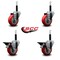 Service Caster 3.5'' Red Poly Wheel Swivel 3/4'' Expanding Stem Caster Set 2 Brakes, 4PK SCC-EX20S3514-PPUB-RED-2-PLB-2-34 - alternate 5